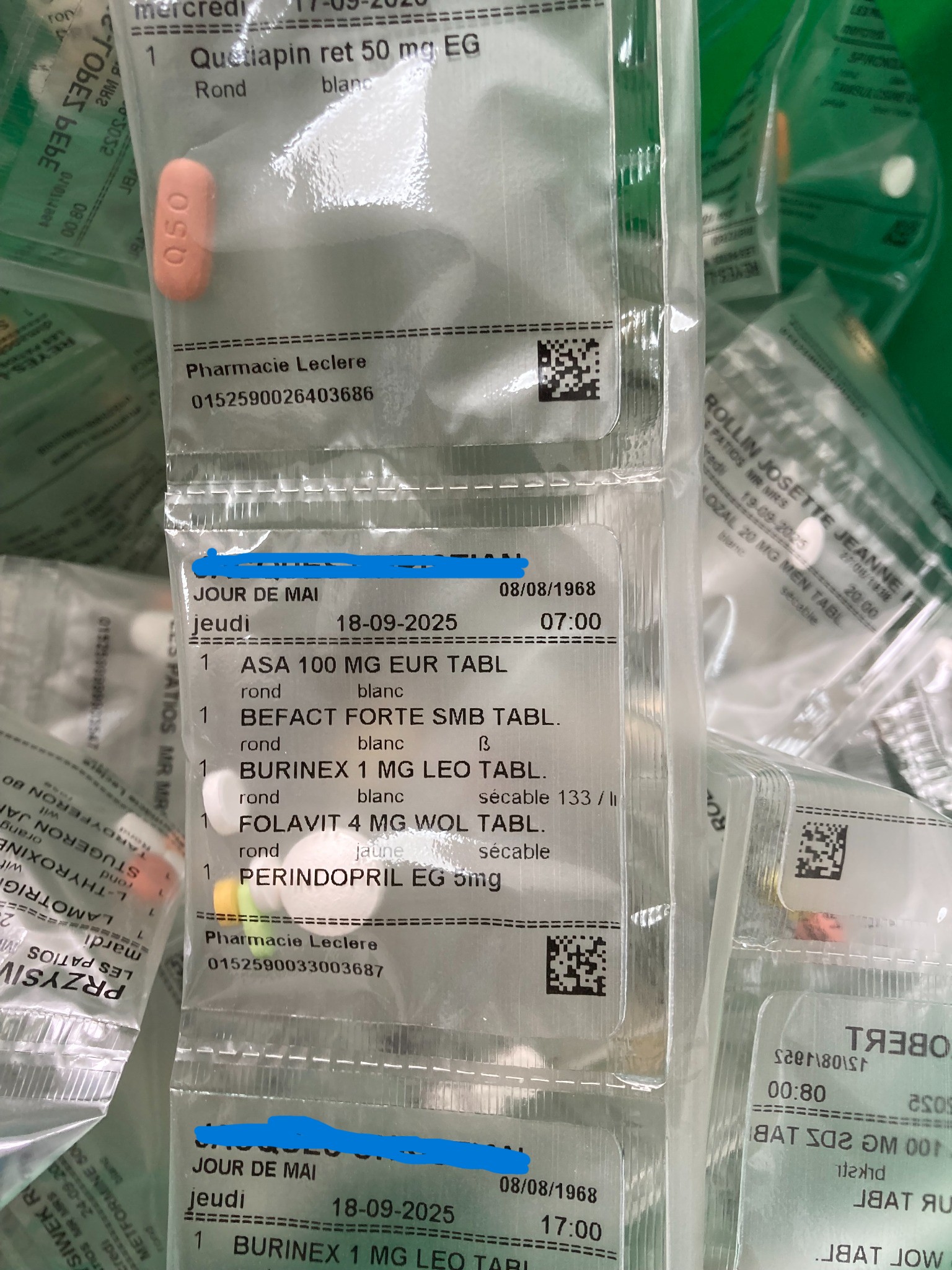 Sachet PMI (nom flouté)